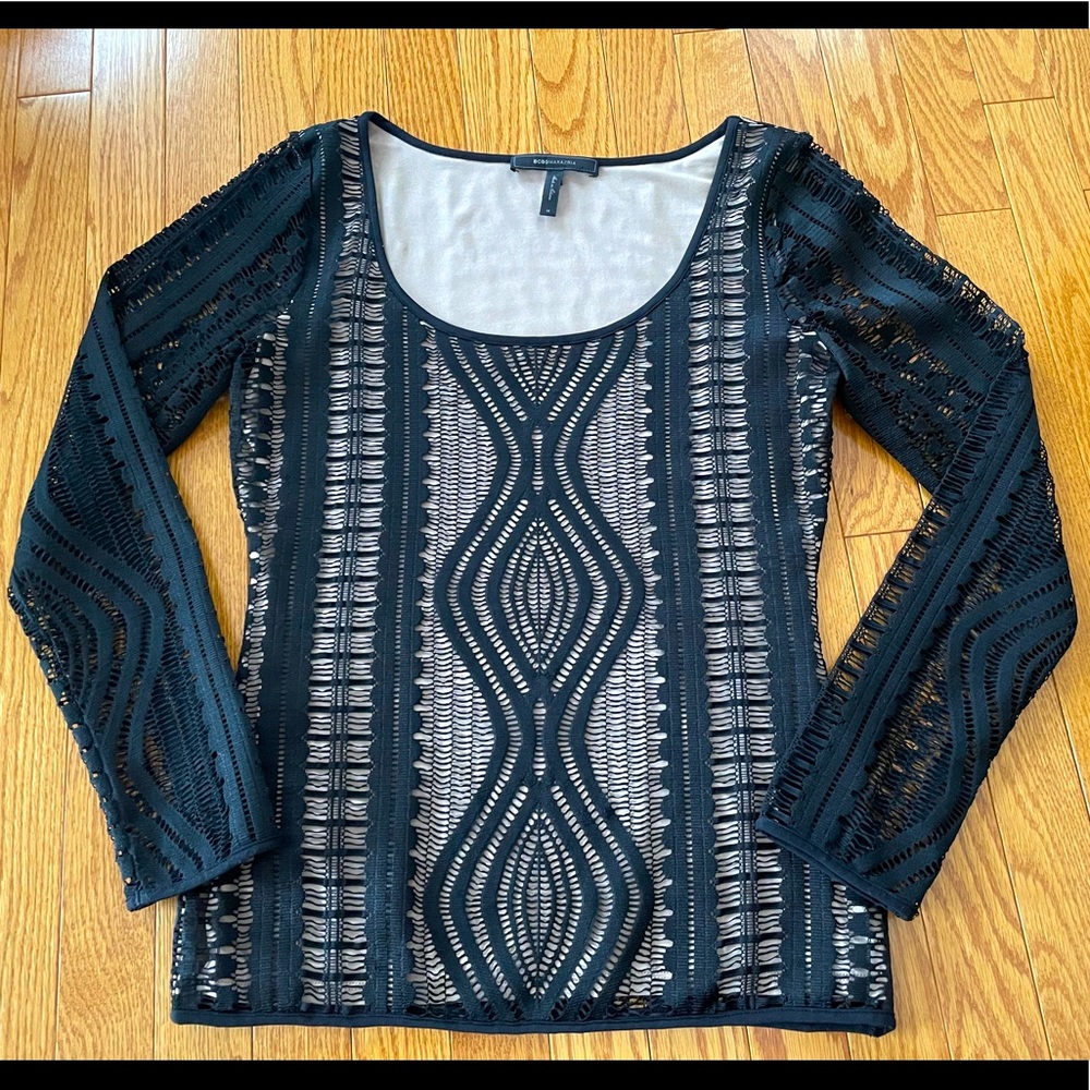 BCBGMaxAzaria Corin Long Sleeved Top- Size Medium